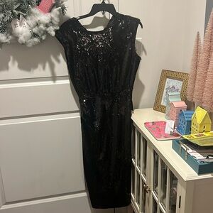 COPY - Black Sequin Midi Dress